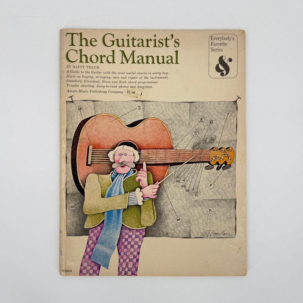 1967 Guitarists Chord Manual Happy Traum Vintage Guitar Instruction Music Book